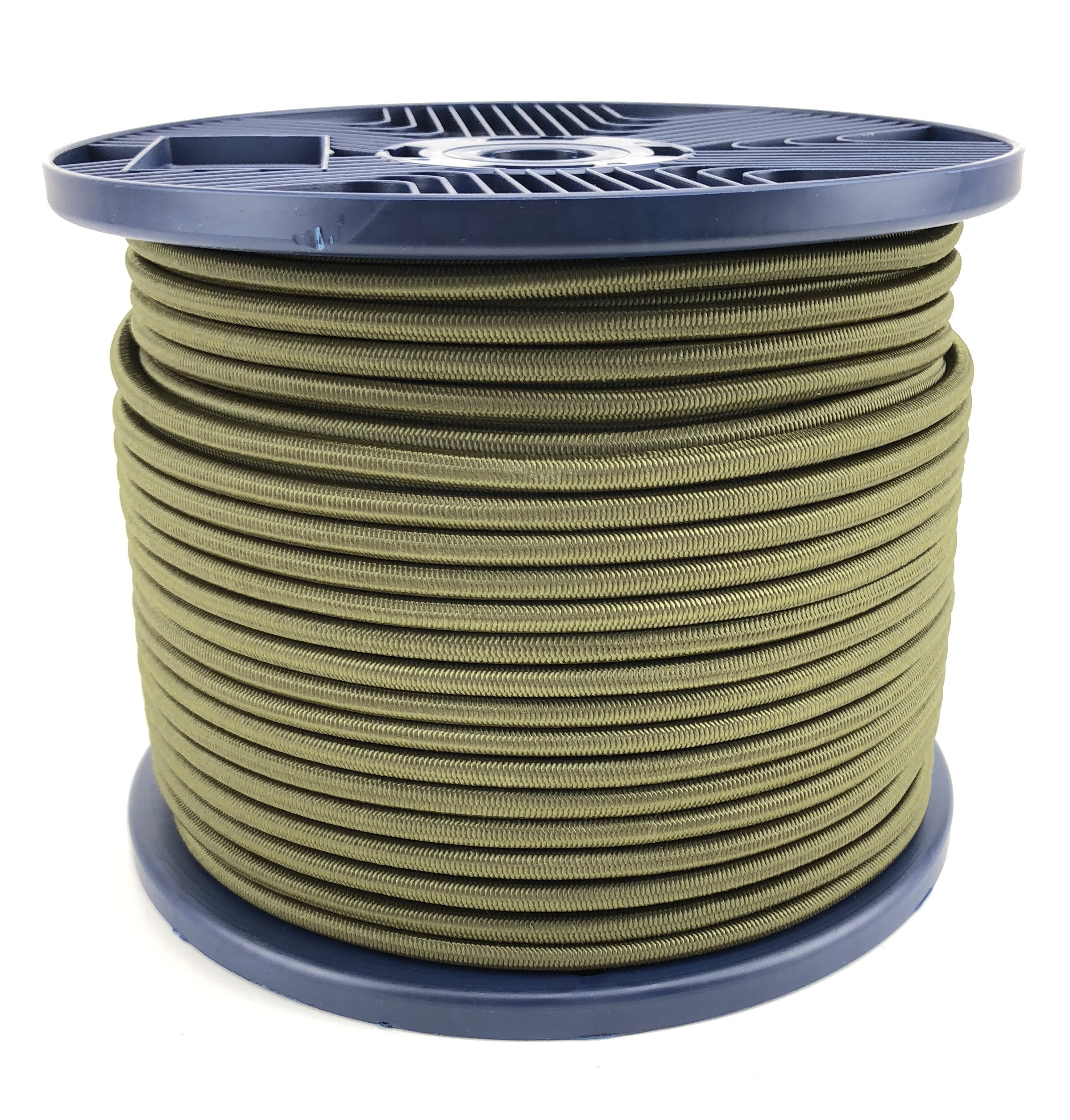 8mm Olive Elastic Bungee Shock Cord, Tie Down, Heavy Duty x 25 Metres