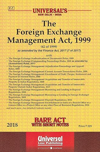 BARE ACT WITH SHORT NOTES The Foreign Exchange Management Act, 1999 Universal LexisNexis