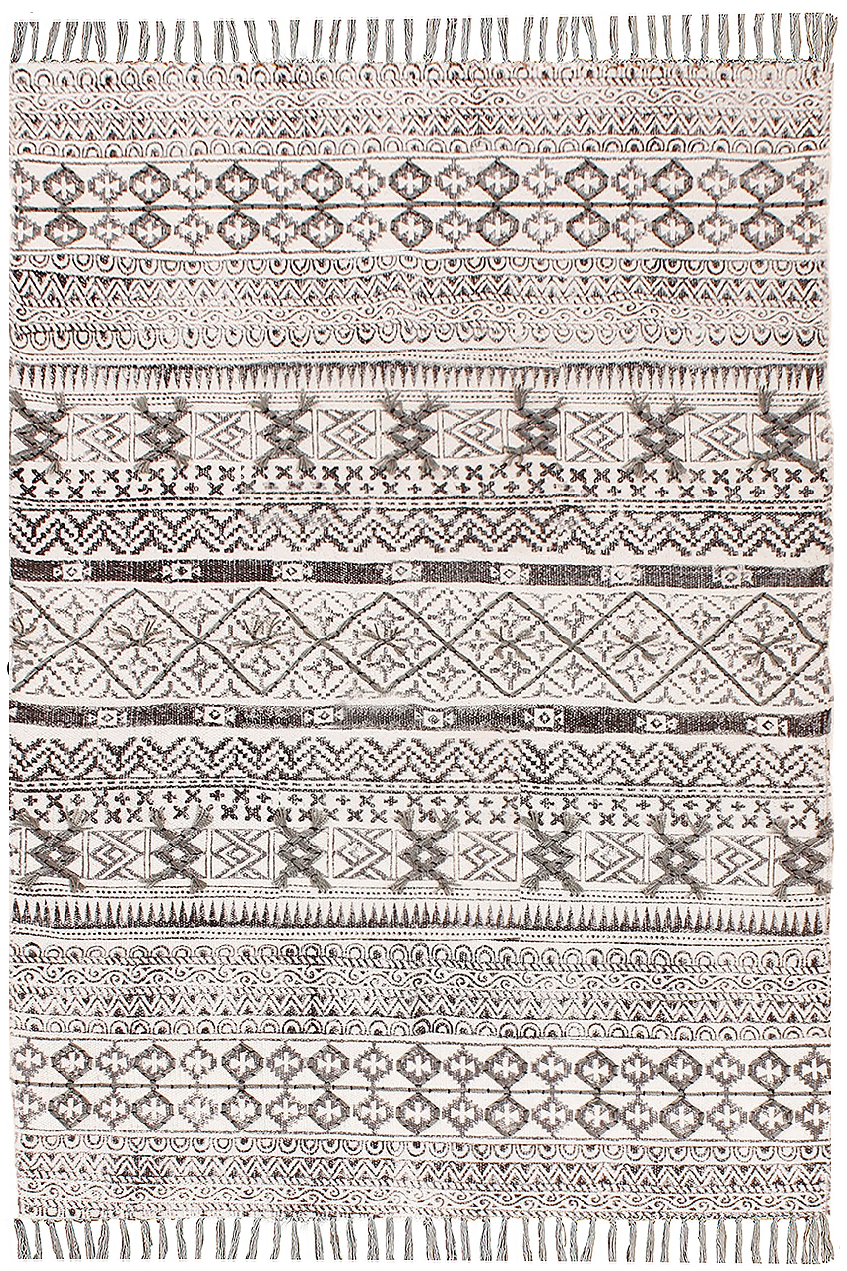 Tapis dhurrie en coton 180x180 cm carré tissé main pour salon