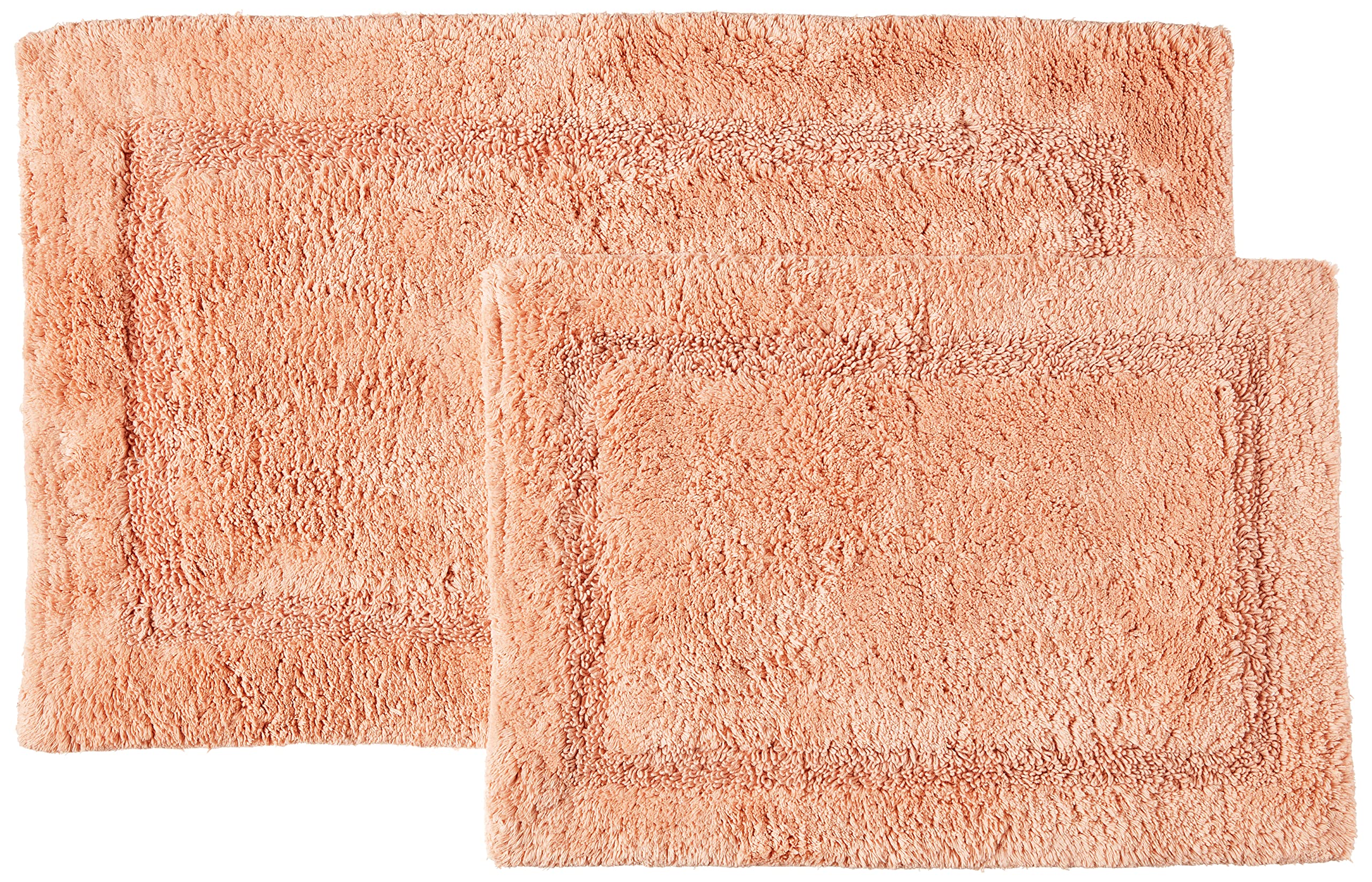 Saffron Fabs SFBR1411SET Bathroom Rug in Coral, 34" x 21" Plus 24" x 17", 2 Count