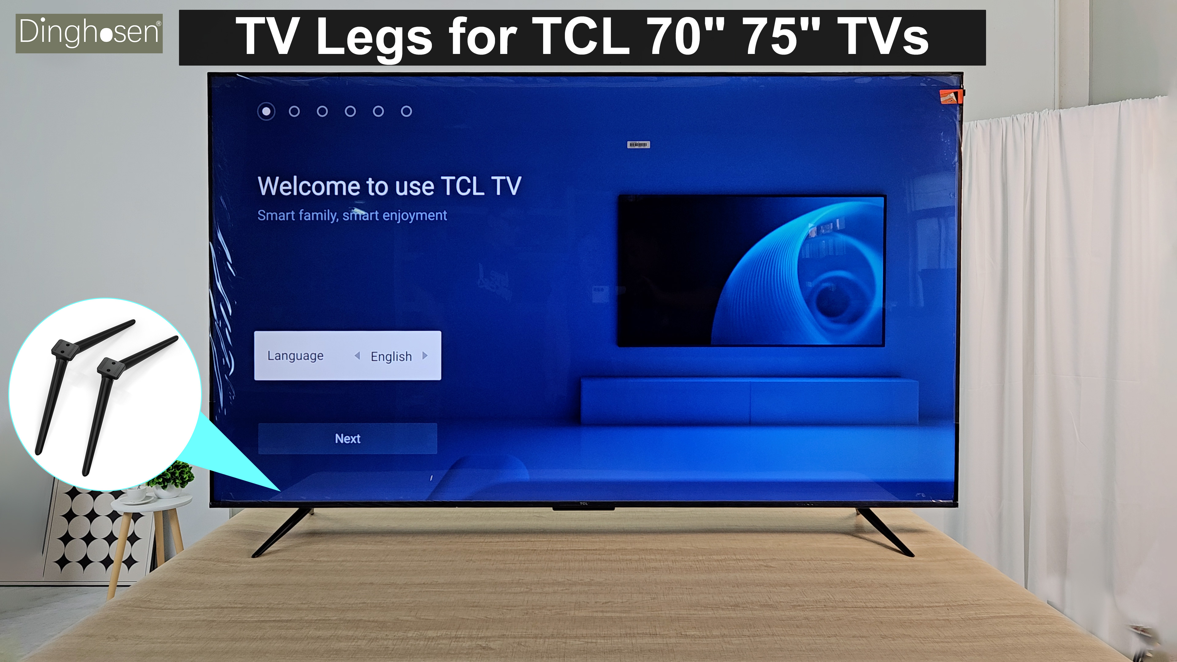 Amazon.com: Dinghosen Metal TV Legs for TCL TV Stand Legs 70