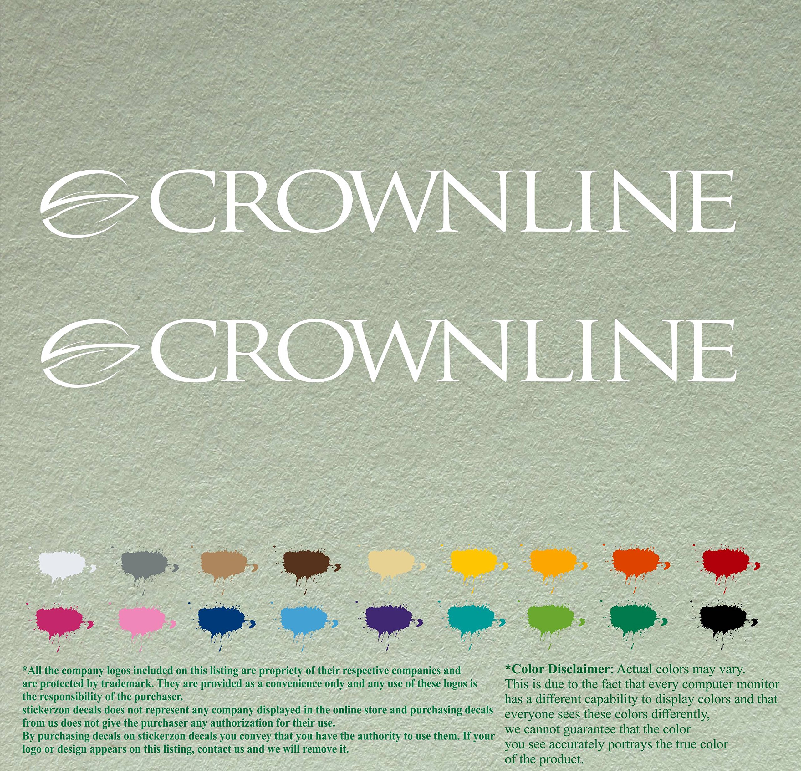 Pair of Crownline Boats Compatible Replacement Decals Vinyl Stickers Boat Outboard Motor Set of 2 (18