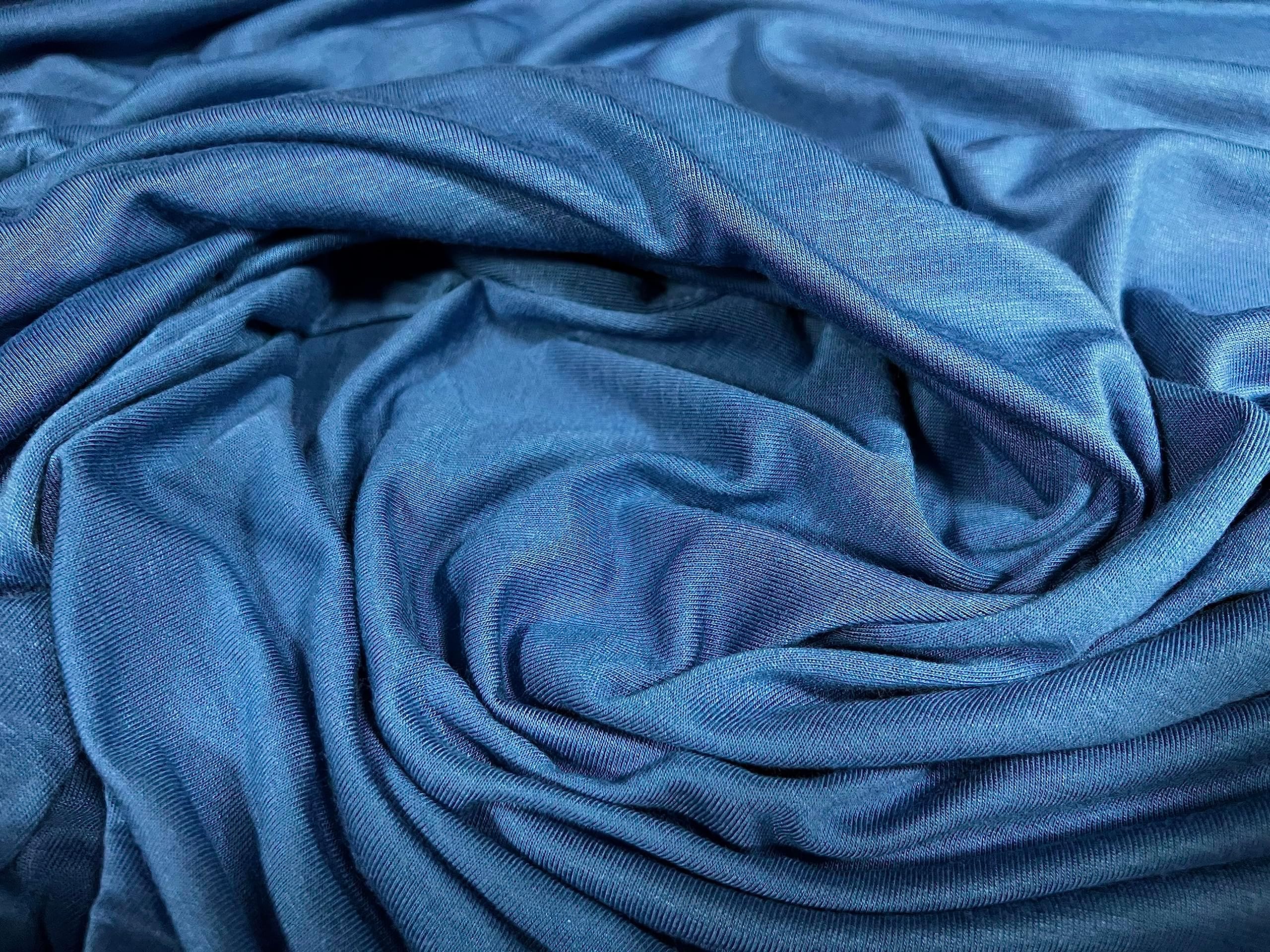 Viscose Spandex Stretch Single Jersey Fabric, per metre - Plain - Royal Blue