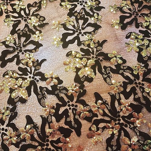 Miniatura 4 de Bestway Tela de encaje africano de terciopelo cortado con láser, 5 yardas, lentejuelas de moda, bordado, malla francesa, material de encaje, mujeres