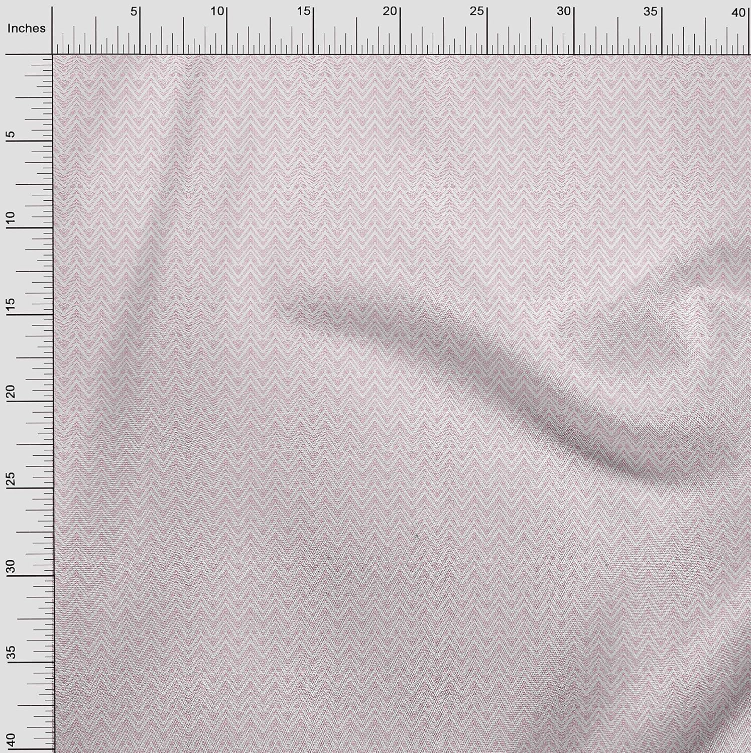 oneOone Viscose Chiffon Pink Fabric Chevron Geometric Craft Projects Decor Fabric Printed By The Yard 42 Inch Wide