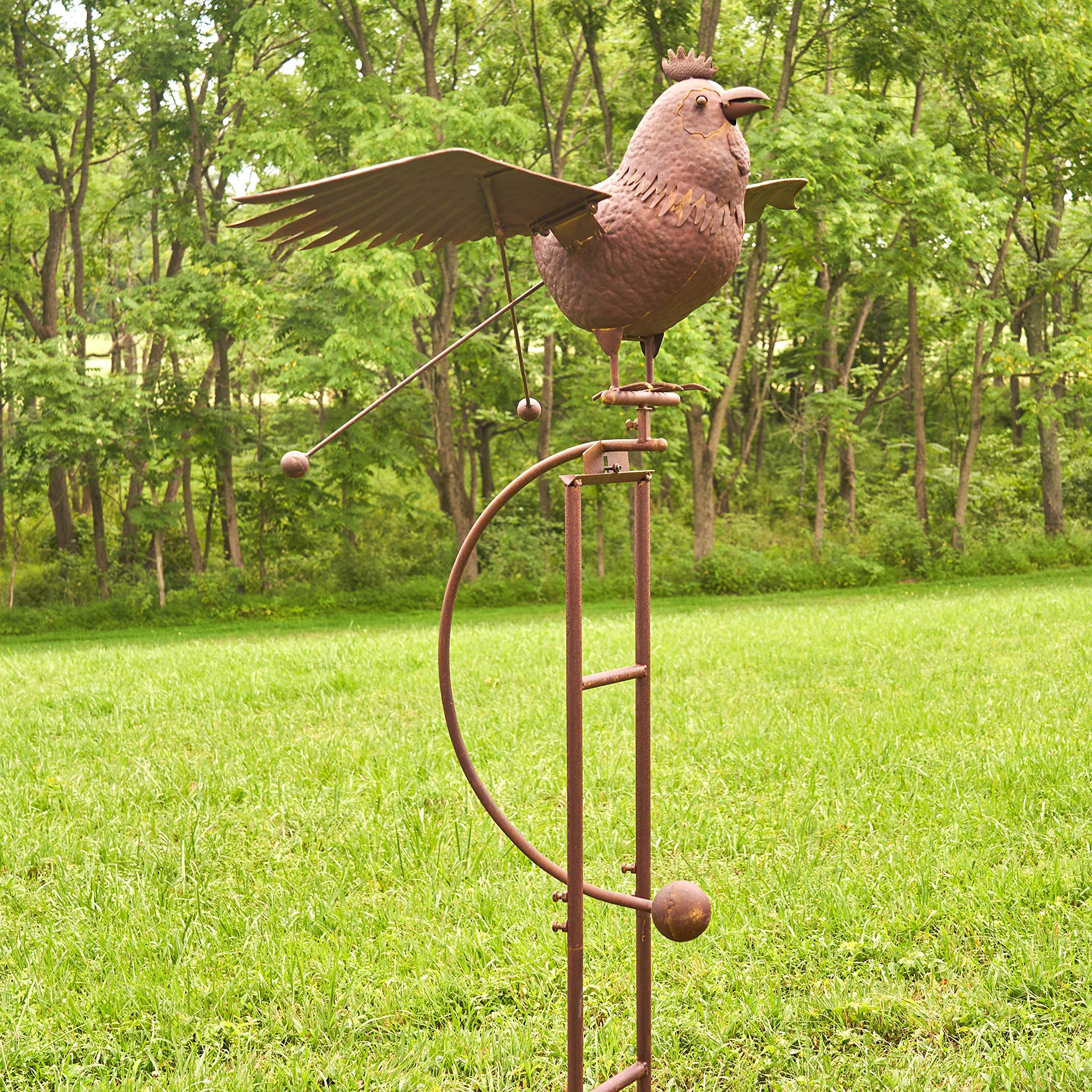 Large Rocking Rooster Flapping Wings