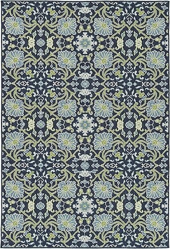 Kaleen Sunice Collection - Alfombra tradicional floral de 1 pies 9 pulgadas x 3 pies, color azul marino