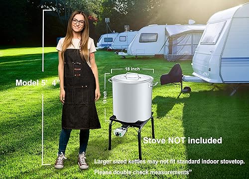 Miniatura 6 de CONCORD Olla de acero inoxidable con cesta de vapor. Utensilios de cocina ideales para hervir y cocinar al vapor (80 cuartos de galón)