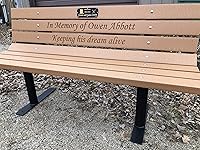 Roudebush Memorial Park Bench: Recycled Plastic Milk Jugs, Personalized 60" Heavy Duty Steel Frame Outdoor Seating