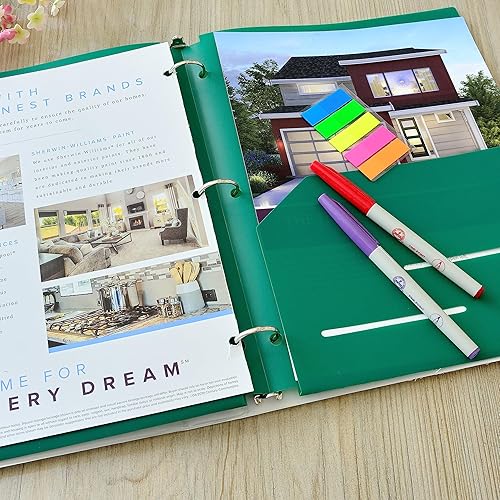 Miniatura 3 de Youngever Paquete de 6 carpetas de plástico resistente con dos bolsillos, separadores de carpetas con bolsillo, carpeta perforadora de 3 agujeros