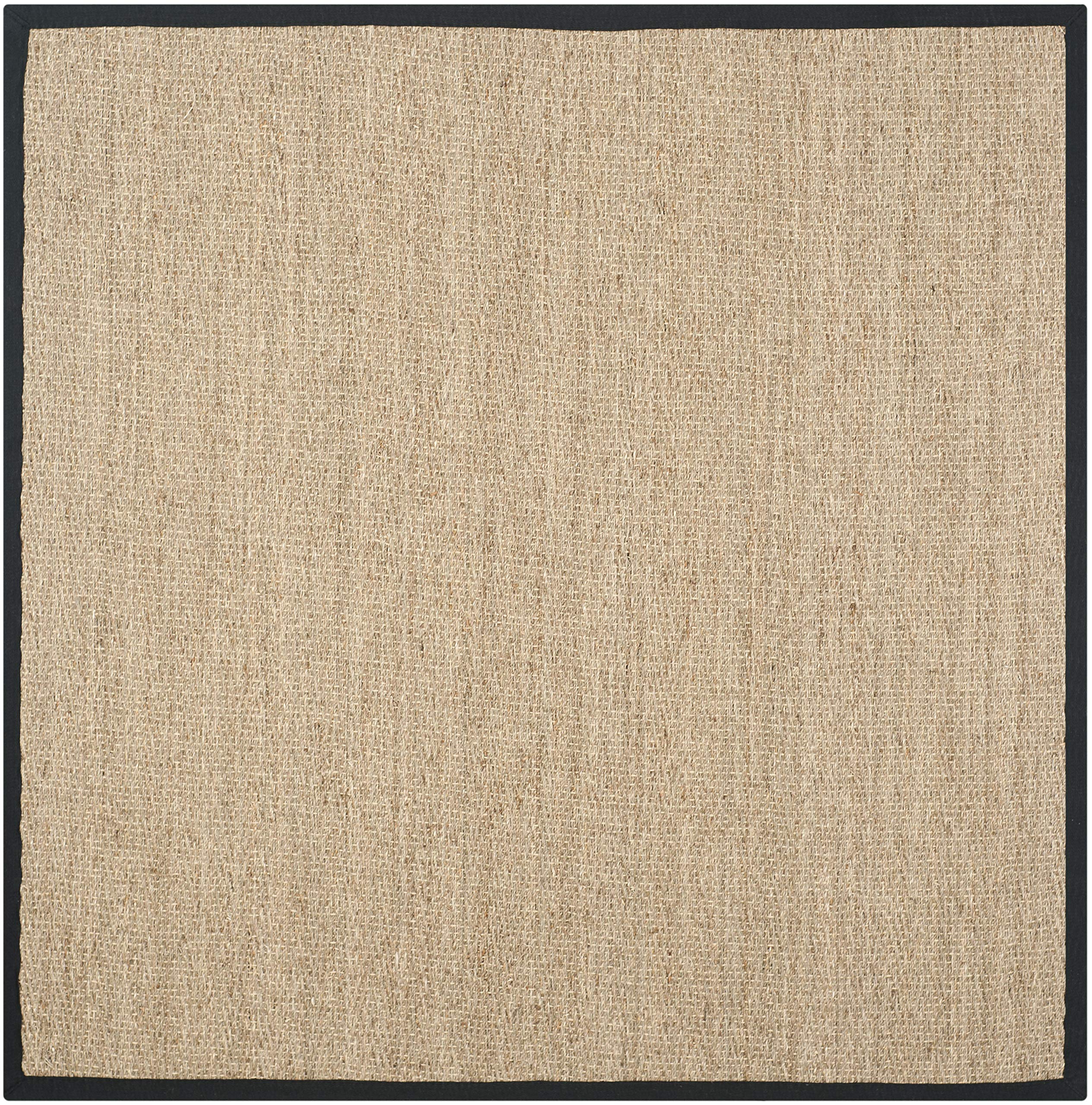 SAFAVIEH Tapis en Fibres Naturelles Salon, Salle à Manger, Chambre à Coucher - Natural Fiber Collection, Tapis à Poil Court, Naturel et Noir, 183 X 183 cm