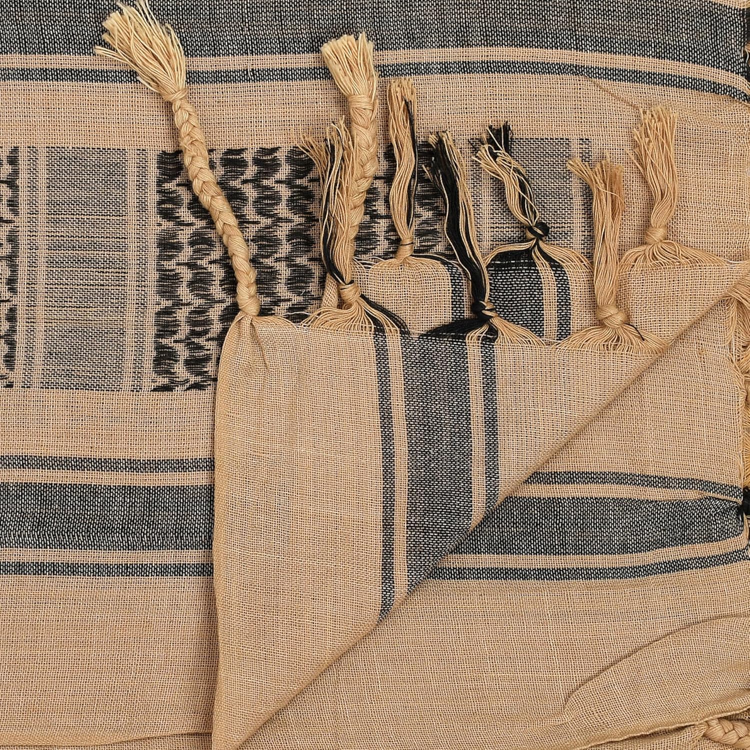 THE ART BOX 100% Cotton Military Mens Scarf Tactical Desert Arab Shemagh Wrap Keffiyeh Afghan Scarf For Men - Image 6