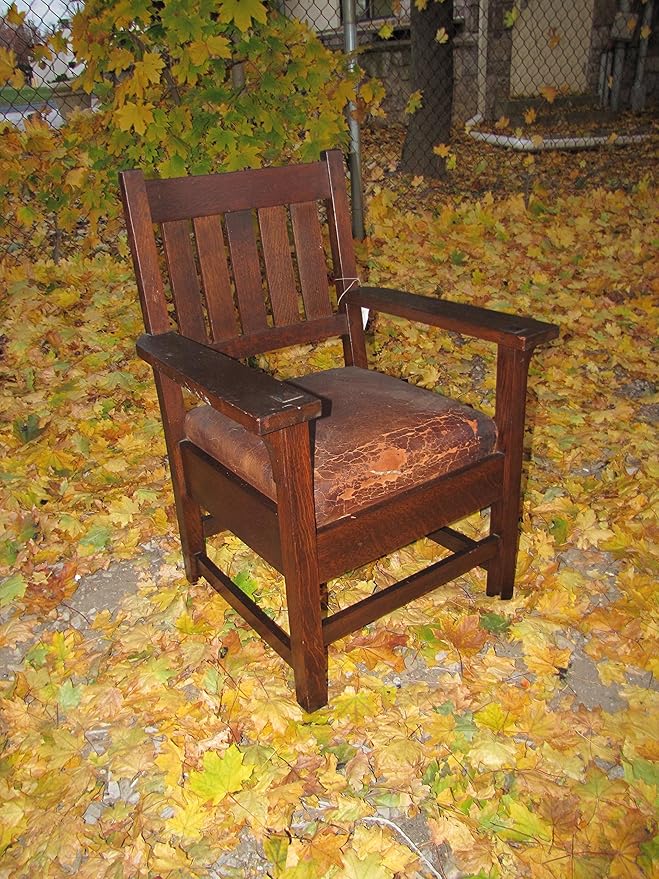 Antique Early Gustav Stickley Arm Chair w2616 Home & Kitchen