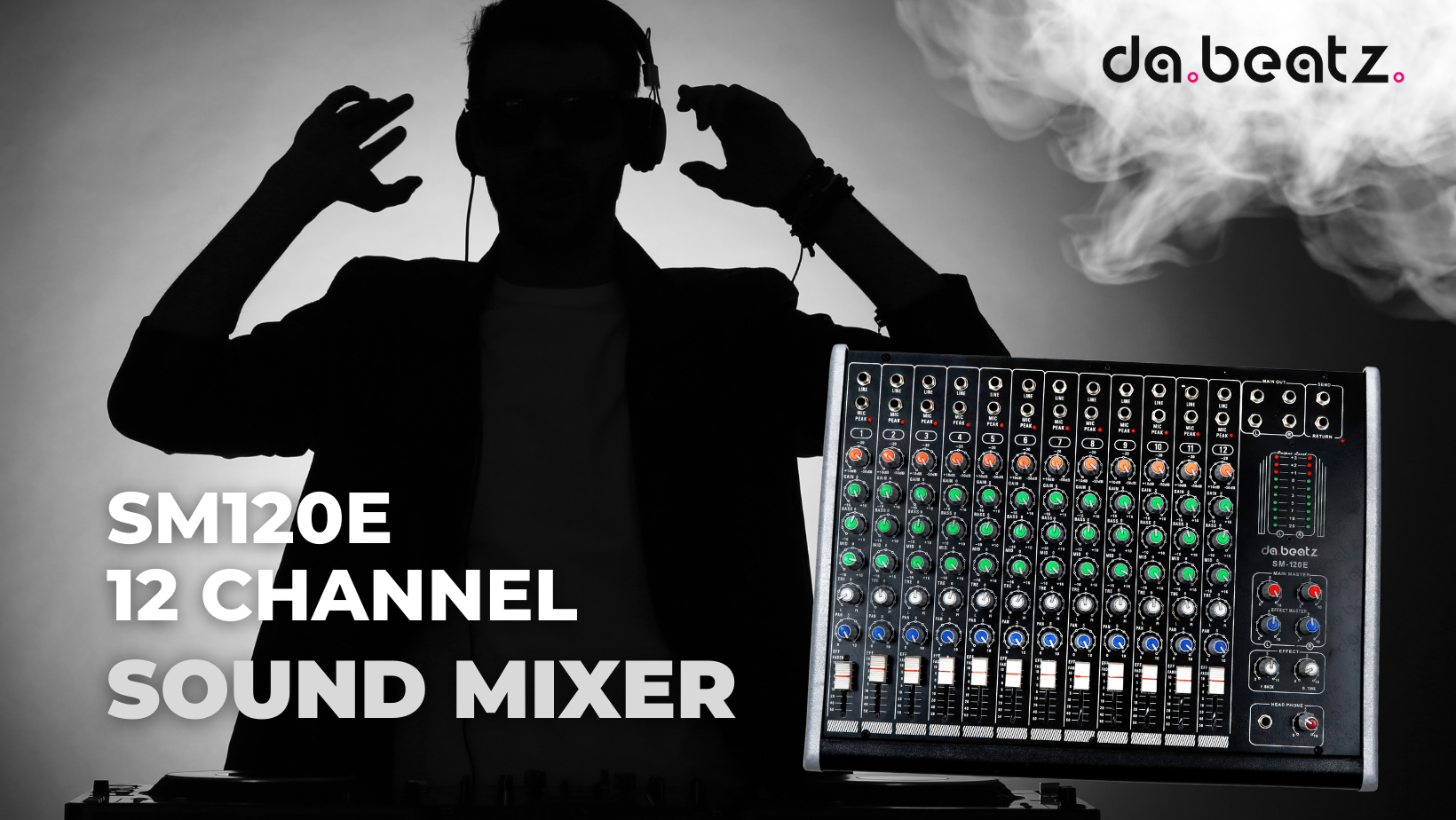 DaBeatz Sm-120E 12 Channel Audio Mixer with Digital Echo Perfect