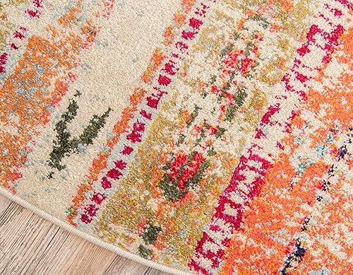 Miniatura 7 de Unique Loom Colección Monterey Tapete bohemio tribal de época con colores brillantes, Polipropileno, Multicolor