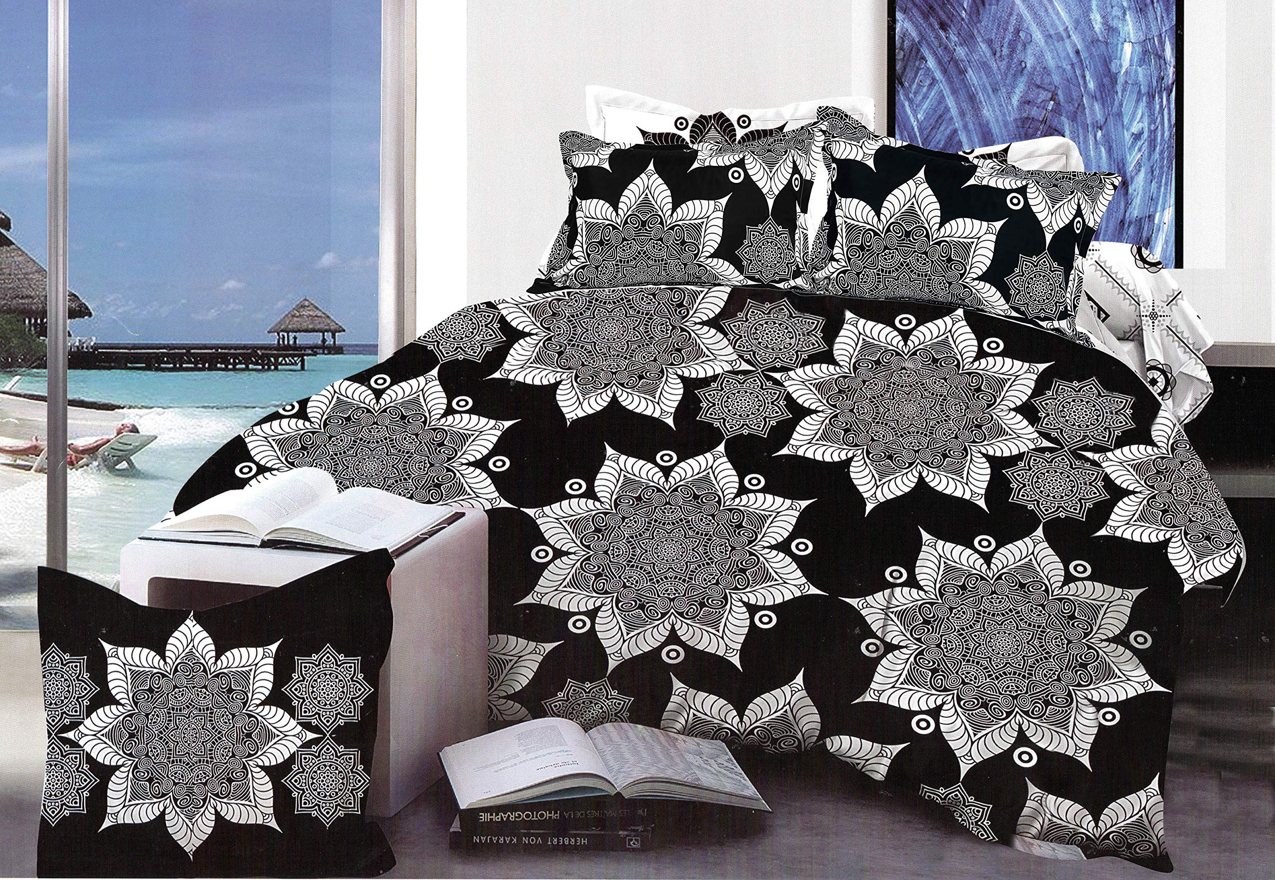Housses de couettes king size bicolores pour chambre moderne chic