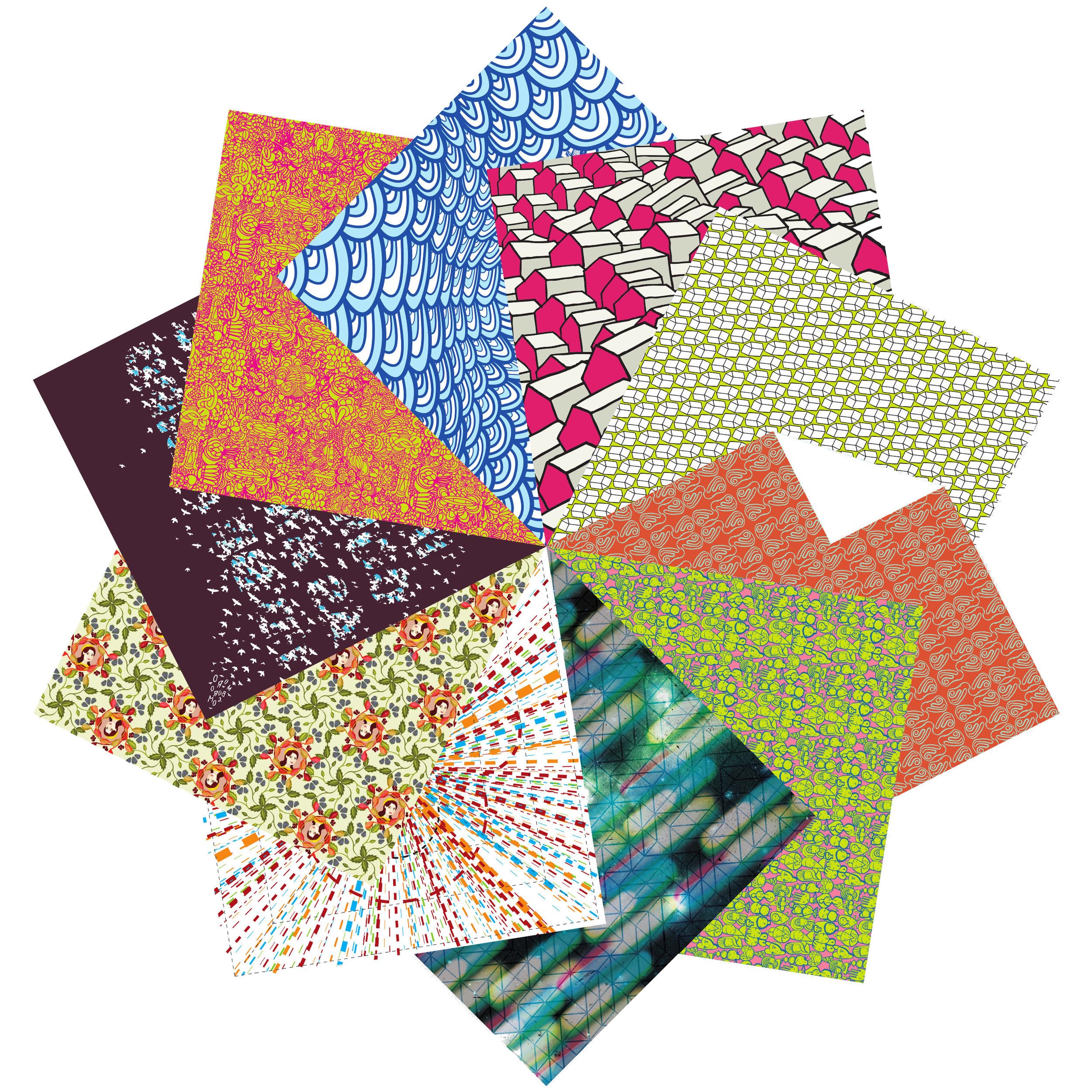 Origami Paper Gift Set | 100 Sheets, 15cm Square | Designer Patterns Collection One
