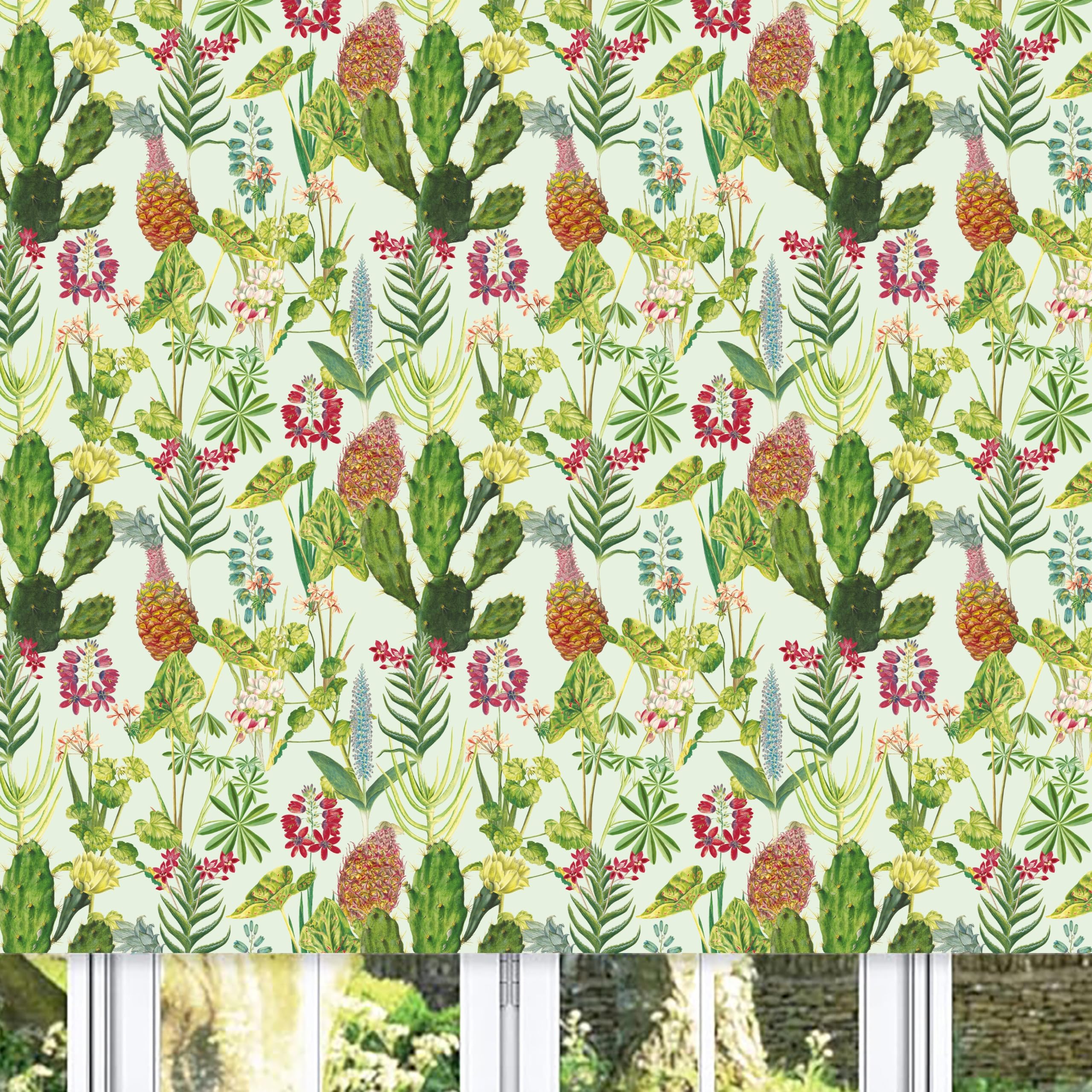 Lister Cartwright Tropical Plants Roller Blinds (80 x 160 cm) | Blackout Blinds for Windows | Bedroom, Bathroom, Kitchen & Door Window Blinds | Easy Fit Child Safety Roller Blinds