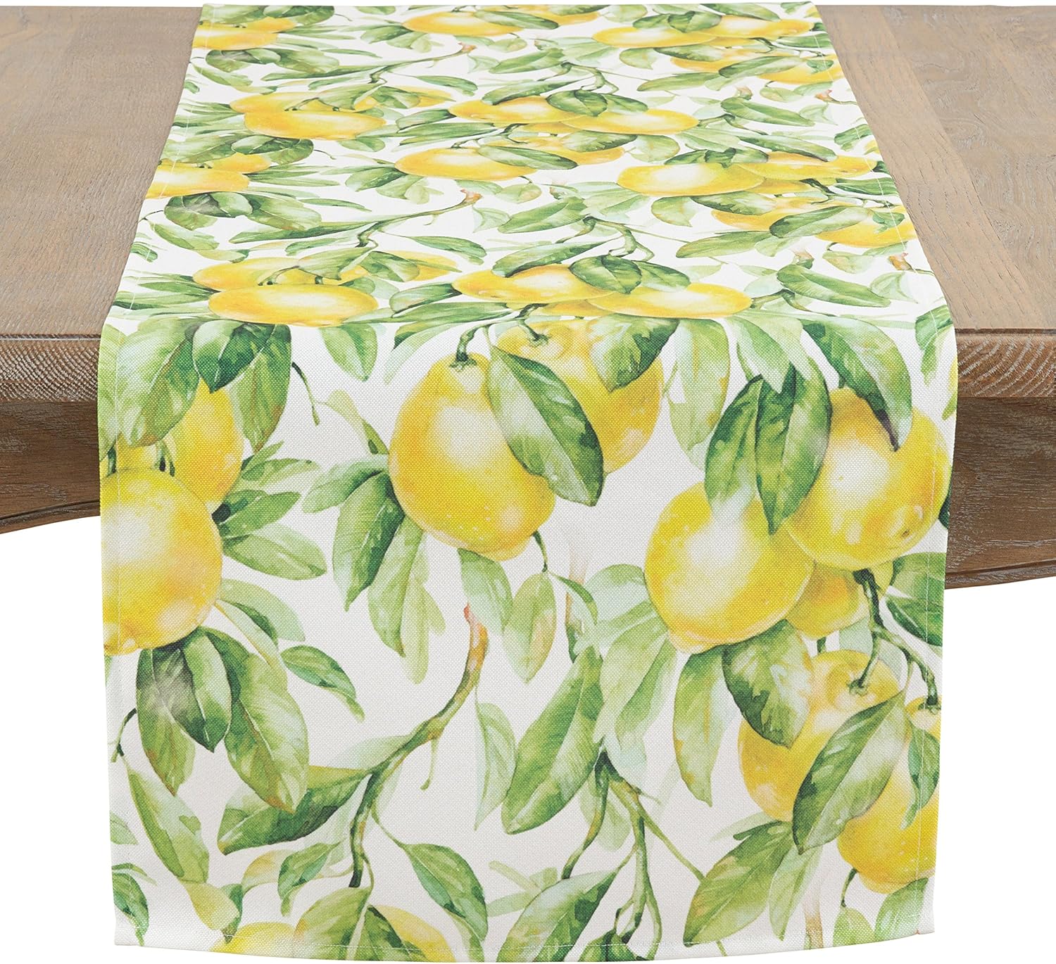 Vibrant Lemon Printed Polyester Table Runner
