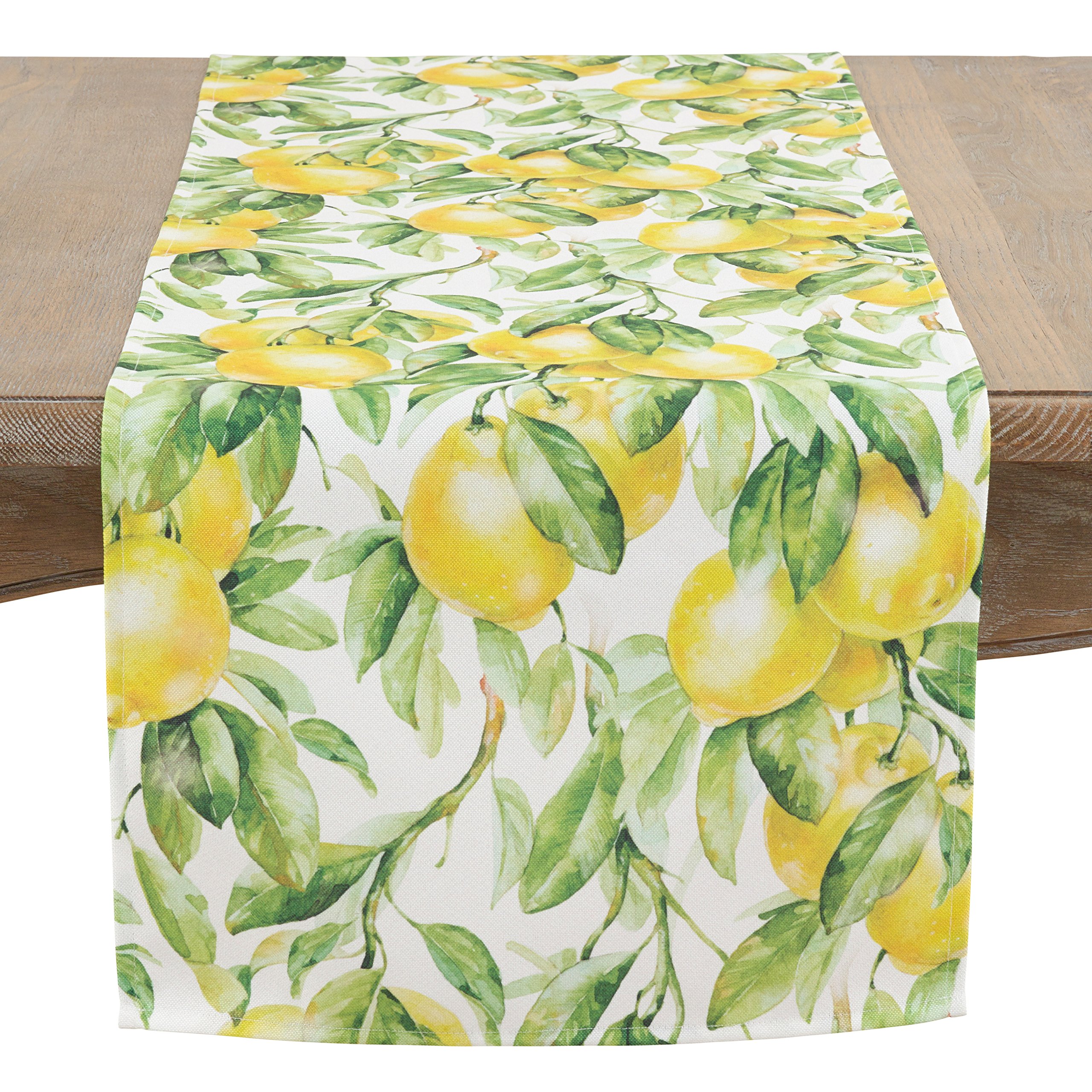 SARO LIFESTYLEPrinted Lemon Table Runner, Multi, 16"x72"