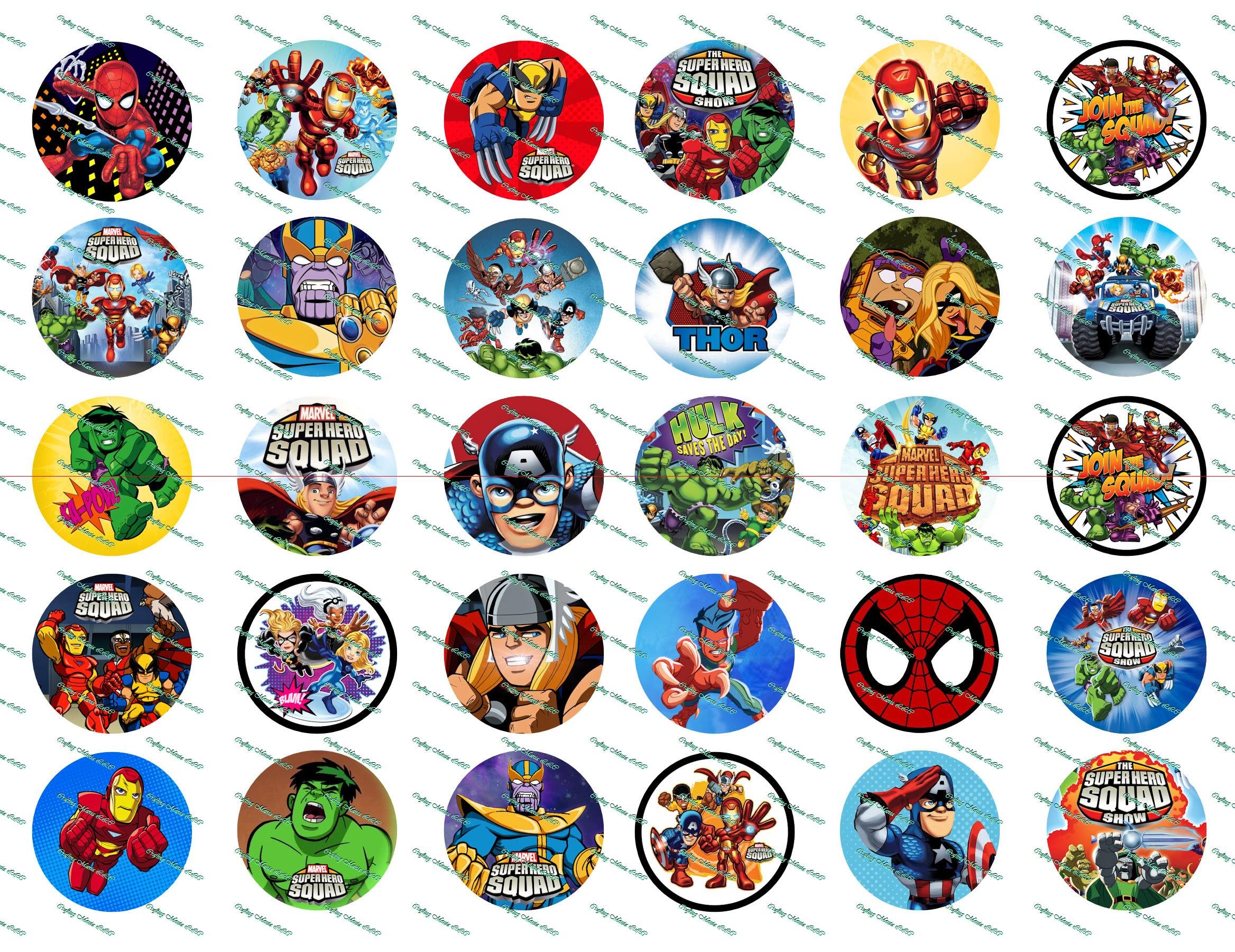 30 Precut Images Super Hero Squad Set 1