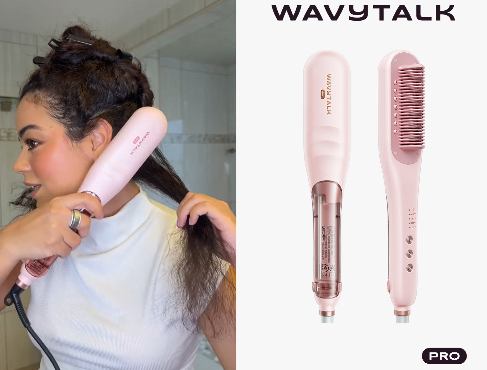 Wavytalk Pro Steam Hair Straightener Brush, Steamline Pro 3 in 1