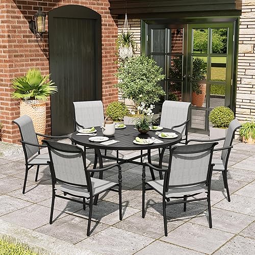 Patio Table and Chairs Set, 7 Pieces Patio Dining Set