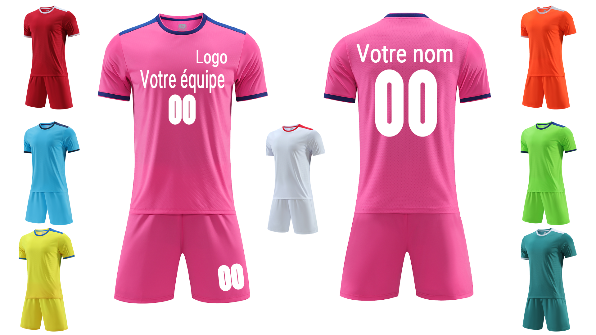 Maillot De Foot Personnalisé Enfant - Ensemble 2 Pièces Avec Nom Et Numéro - T-Shirt + Short
