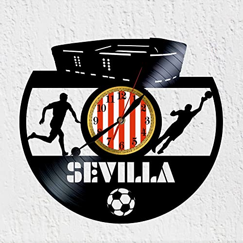 VINY WOODY Ciudad Sevilla Reloj de Disco de Vinilo Club Deportivo Decoracion de Pared Equipo Futbol Regalo Origin