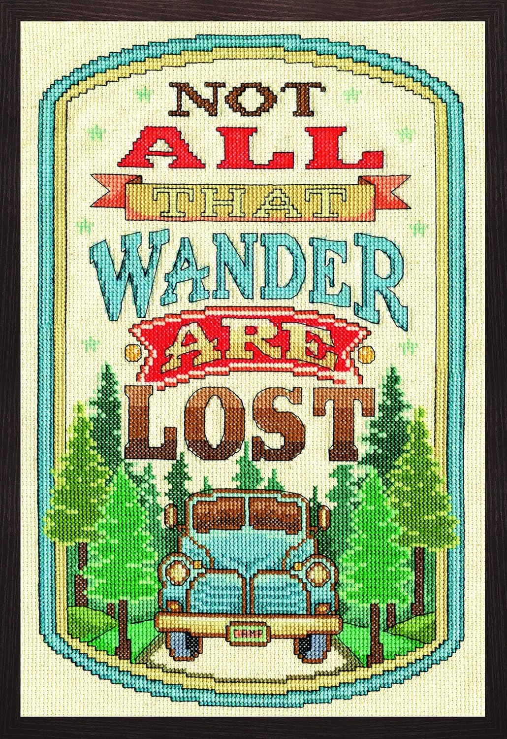 Design Works Crafts Inc. All That Wander, 8'' X 12' Counted Cross Stitch Kit, 8 by 12, Multicolor - 2900
