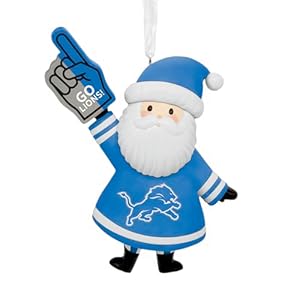 Hallmark NFL Detroit Lions Santa Fan Christmas Ornament, Gifts for Sports Fans