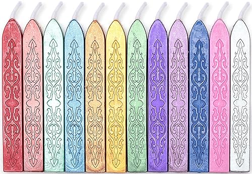 Miniatura 7 de 12 varillas de cera selladoras con mechas para sello de cera invitaciones de boda decoración de embalaje ideas de regalo de Navidad color