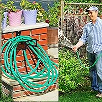 Vista 5 de PHYEX Soporte de pared para manguera de jardín, colgador de metal con revestimiento protector, gancho de agua para patio exterior, se adapta a