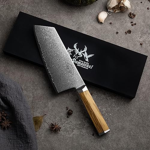 Miniatura 6 de Best.Buy.Damascus1 Cuchillo de chef de 8.5 pulgadas, cuchillo de carnicero Aus-10, cuchillo de carnicero japonés de damasco, cuchillo de carnicero,