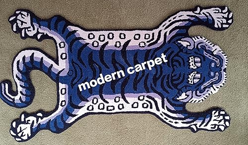 Miniatura 4 de Tibetan Tiger Rugs 3x5 Skin Shape Area Rugs 100 Woolen Rugs Handmade Tufted for Kid Room Bedroom Doormat by Modern Carpet