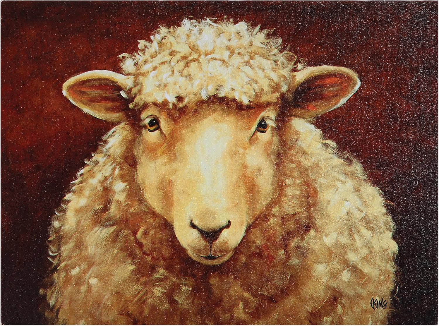 Creative CoOp Sheep Canvas Wall Décor Home & Kitchen
