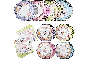 Kate Aspen 62-Piece Tea Party Decorations Tableware Set for 16 Guests
