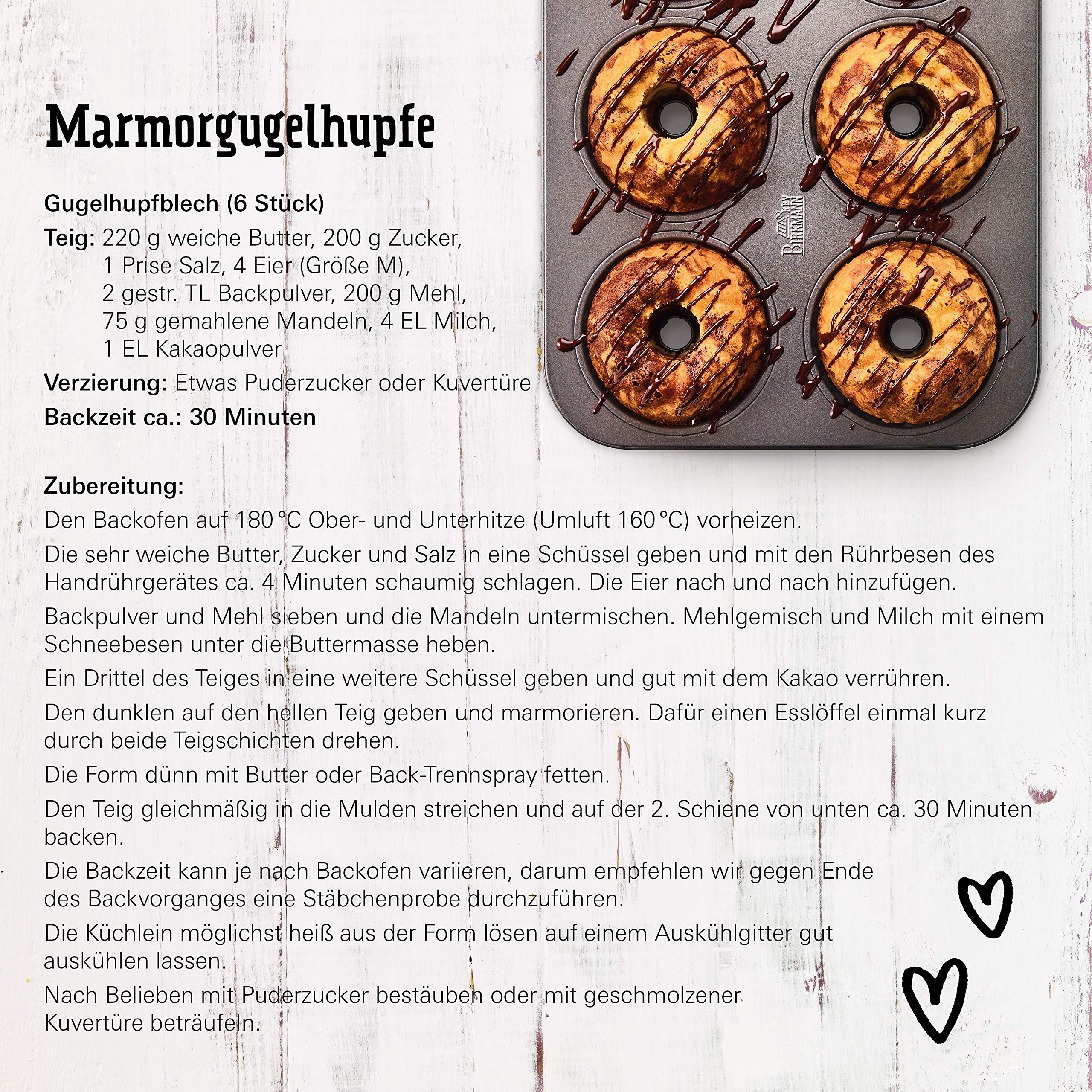 RBV Birkmann 881518 Easy Baking Lot de 6 plaques de kouglof Ø 10 cm