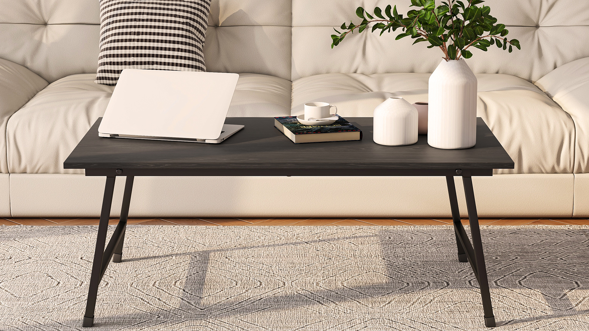 Amazon.com: Crocofair Black Coffee Table Foldable,Center