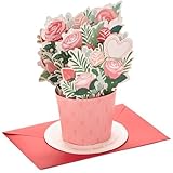 Hallmark Valentines Day Pop Up Card, Bouquet of Pink Flowers (Happy Heart) Paper Wonder 3D Card