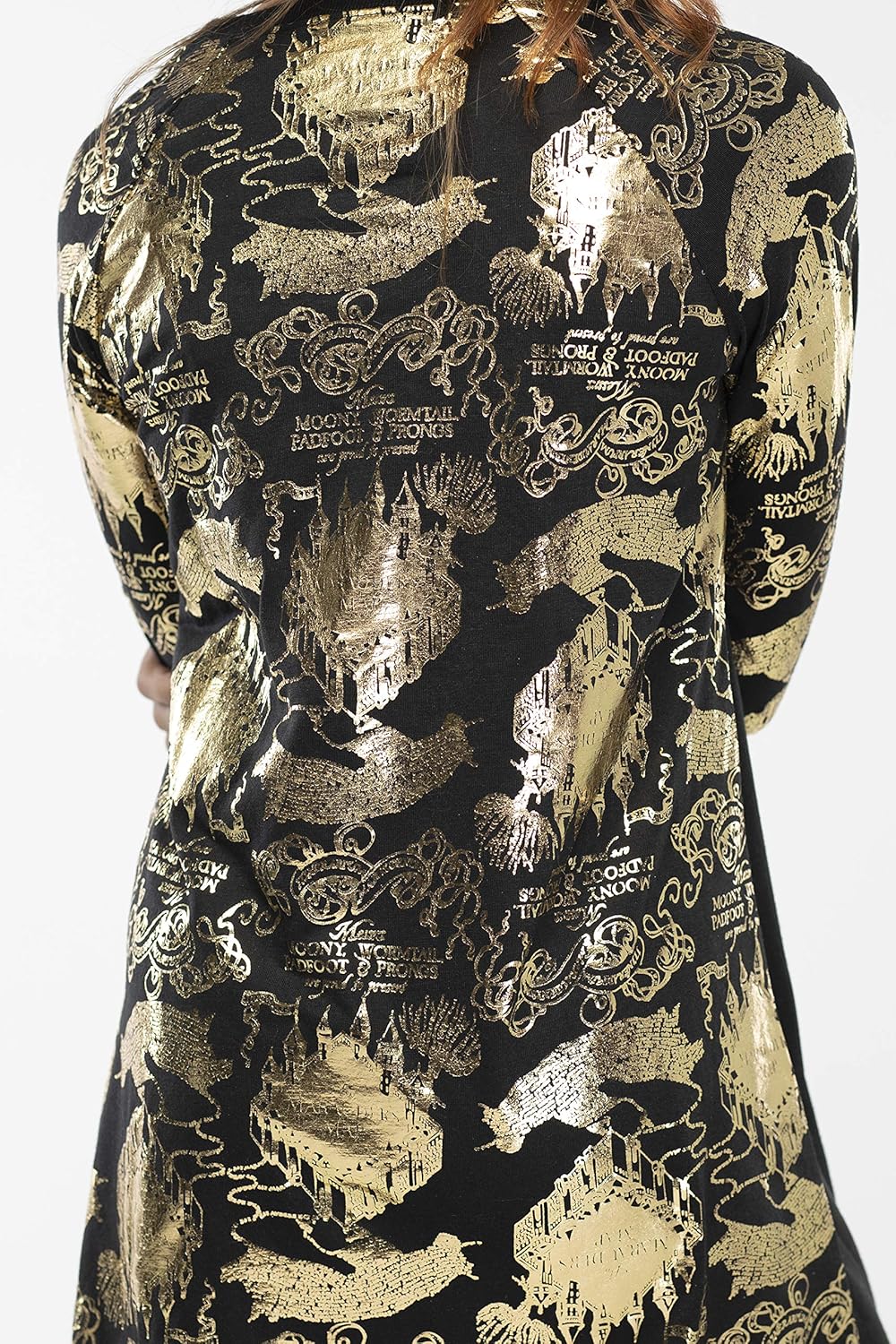 Women's Harry Potter Junior's Marauders Map Raglan Nightgown Pajama Shirt - Image 5