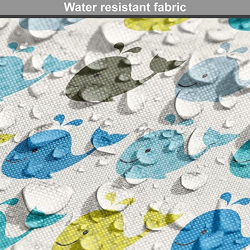 Miniatura 104 de Lunarable - Tela para amantes de perros de The Yard, patrón divertido de animales de dibujos animados en posiciones caprichosas estirando y Beige y