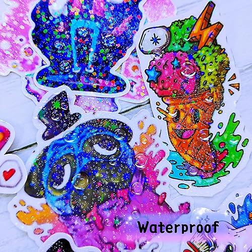 Miniatura 7 de Bleidruck 36 hojas de papel holográfico impermeable, tamaño A4, hojas de vinilo transparente, autoadhesivas, con 4 estilos mezclados