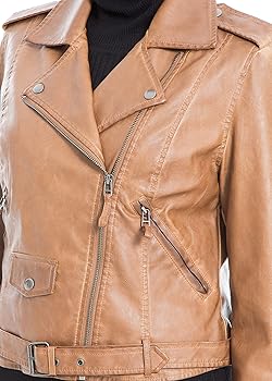 Max Studio Women's Moto Jacket, Luggage, Small at Amazon