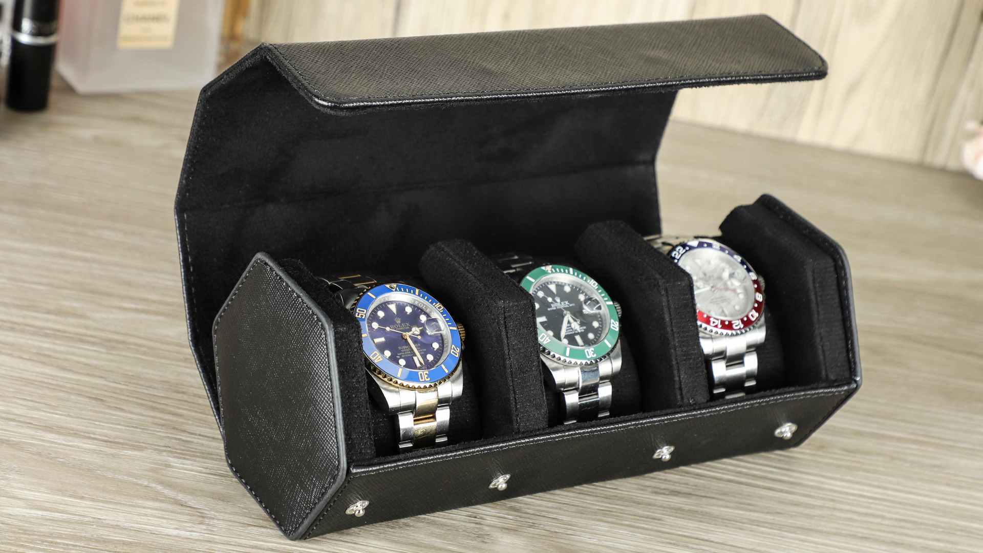 Amazon.co.jp: Contact's Family 腕時計ロール 3本用 六角型レトロ 本