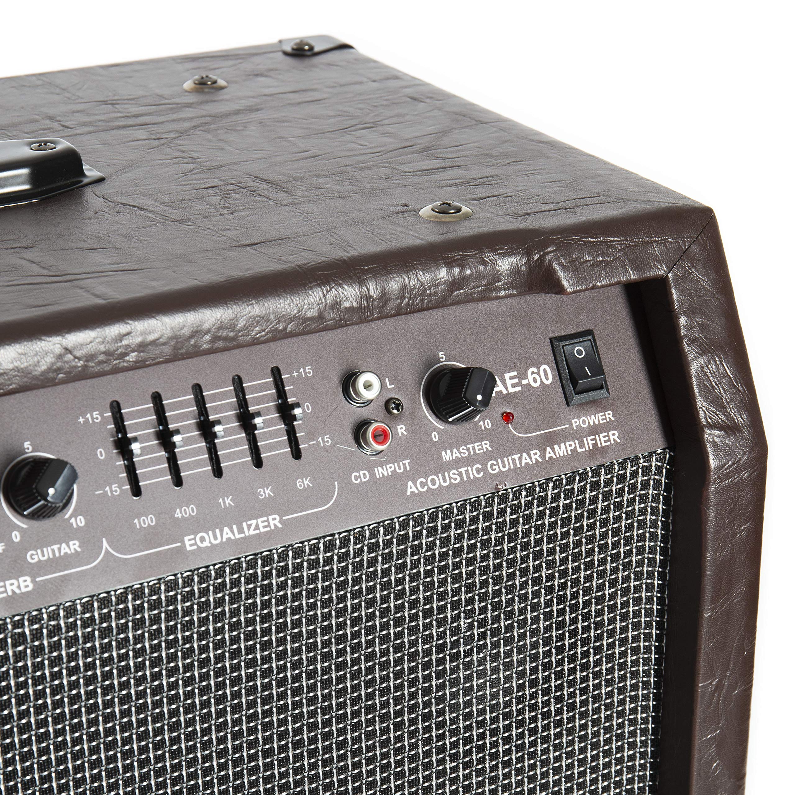 Fame AE-60 Akustik-Verstärker mit 60 Watt Leistung, 2 Kanäle für Gitarre und Gesang, Chorus, Reverb, CD-Input und globalem Equalizer