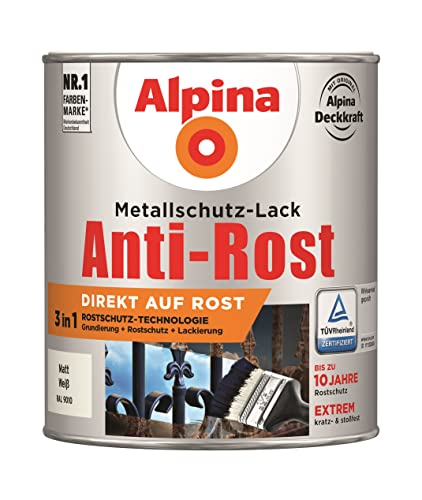 Alpina Metallschutzlack Anti-Rost Weiß 750ml matt
