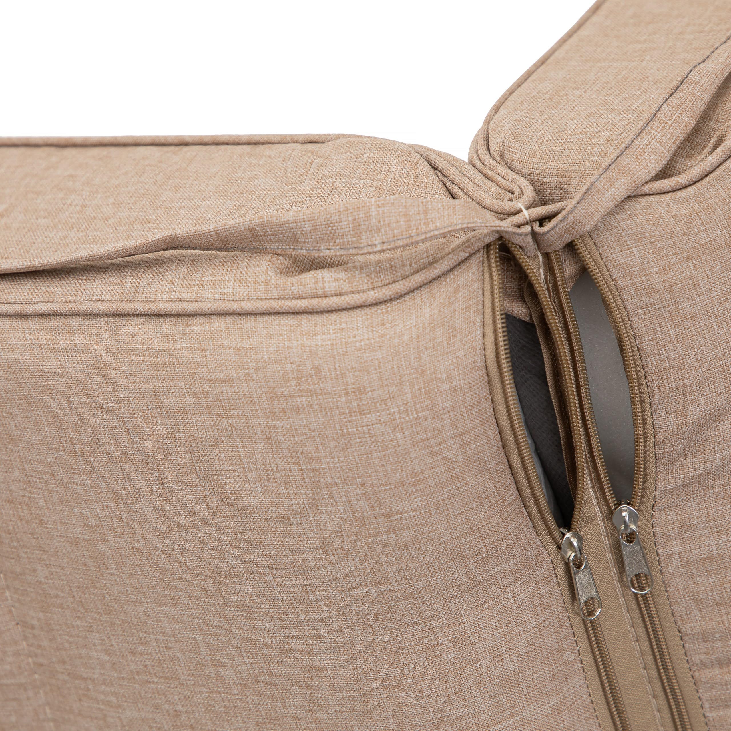 para interior/exterior, cojín de asiento, cojín acolchado, cojín para muebles de jardín, para sillas o tumbonas, acolchado, sofá, 204 x 60 x 10 cm, color beige