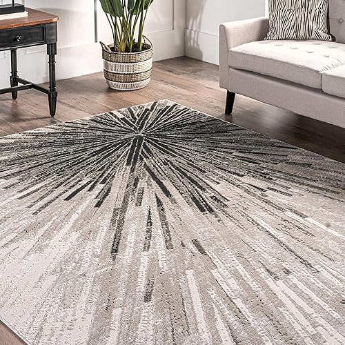 Miniatura 8 de nuLOOM Amaya - Alfombra abstracta de área, 4x6, beige