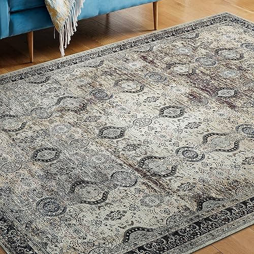 Miniatura 136 de CAMILSON Alfombra moderna de lujo de 8 x 10 pies, estilo vintage, abstracto, suave, de pelo medio, resistente a las manchas, fácil de limpiar, no